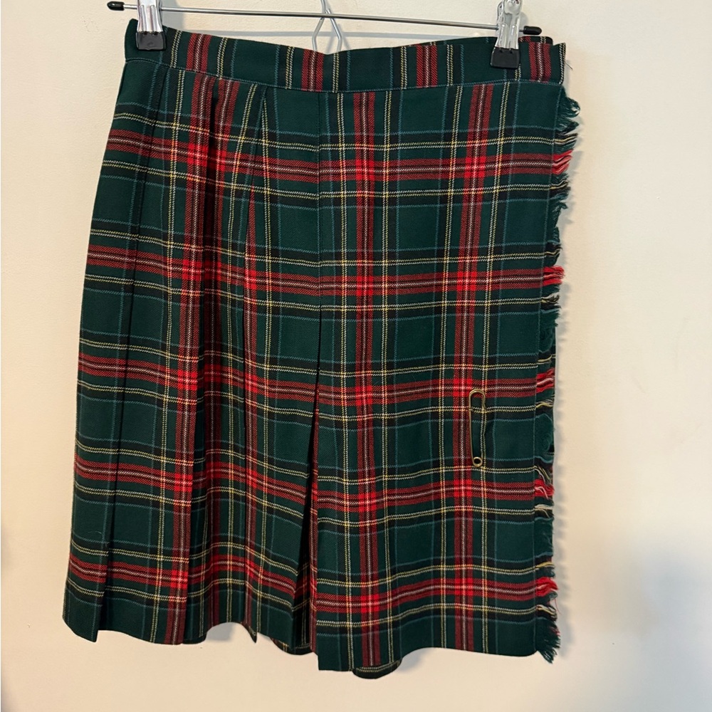 Vintage and vintage Plaid Tartan Skirt - Green and Red